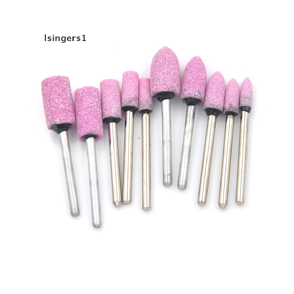 (lsingers1) 10pcs Roda Gerinda Putar Warna Pink