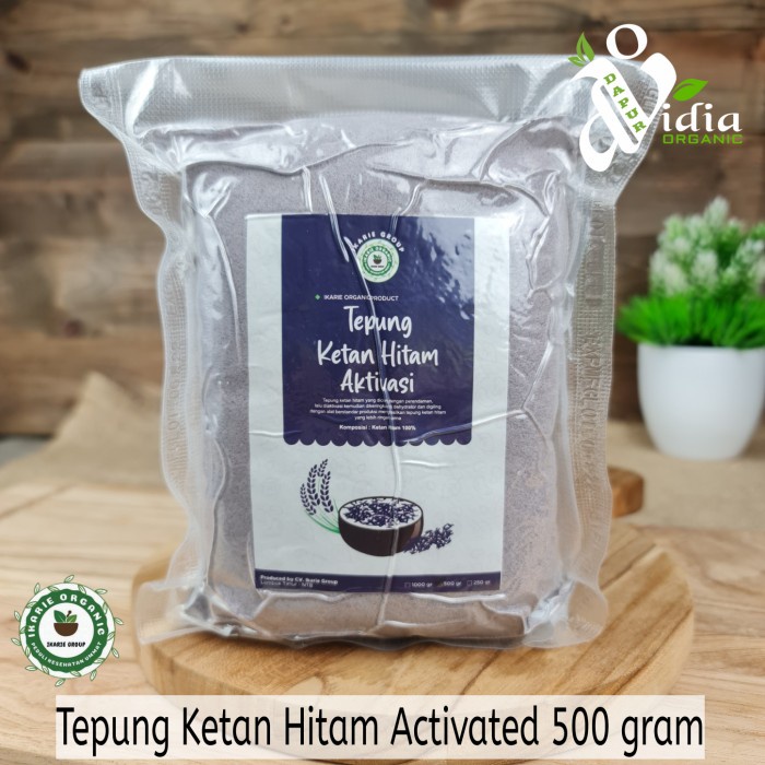

Ketan-Beras-Tepung- Tepung Ketan Hitam Aktivasi 500 Gram Ikarie Organic -Tepung-Beras-Ketan.