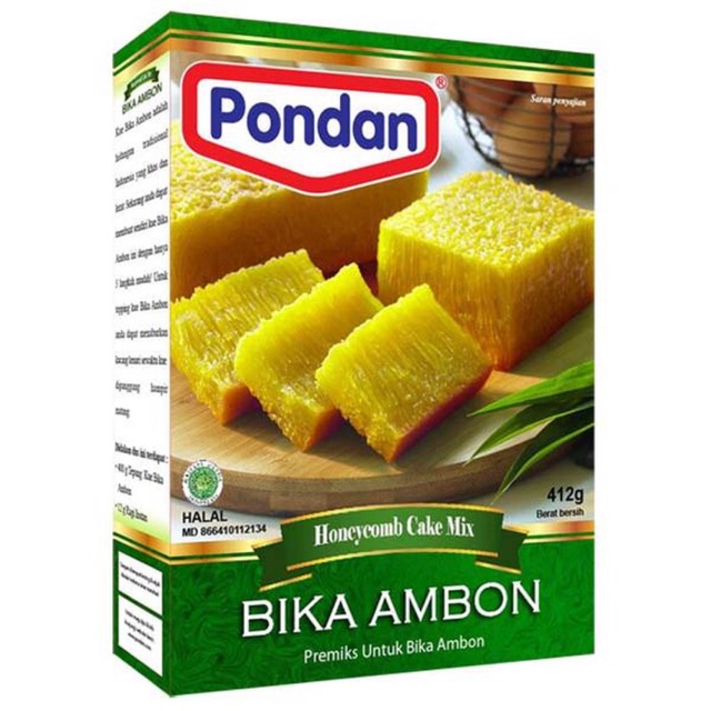 

Pondan Bika Ambon Tepung Premix Instant Honeycomb Cake Mix 412 gram