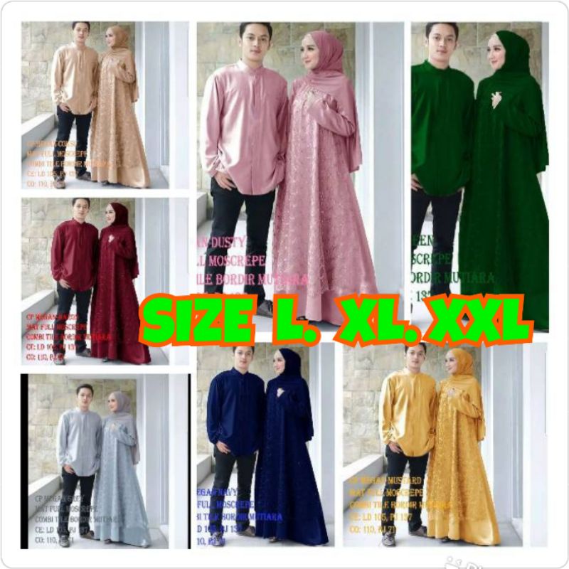 Couple brukat/ CP megan L XL/ COUPLE GAMIS KONDANGAN/ CP MEGAN CP JEVANYA Couple Husna couple gamis 