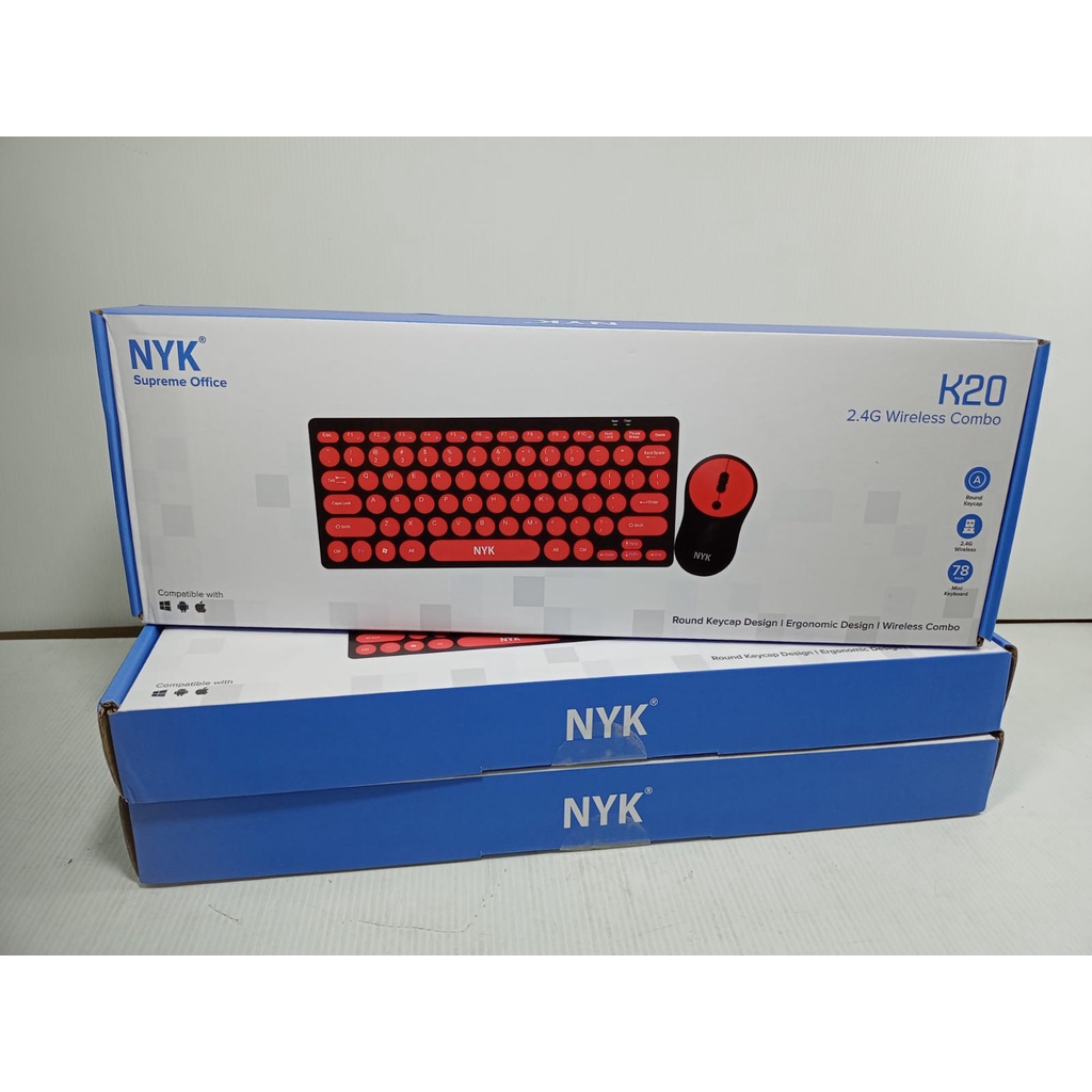 NYK K20 Keyboard+mouse Membrane Wireless Mouse Optical WARNA