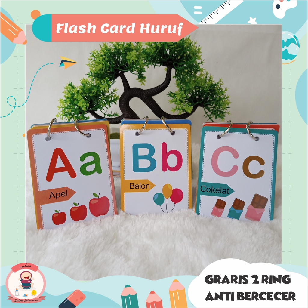 Jual FLASH CARD KARTU MAINAN ANAK LENGKAP HURUF ABJAD ALFABET BELAJAR