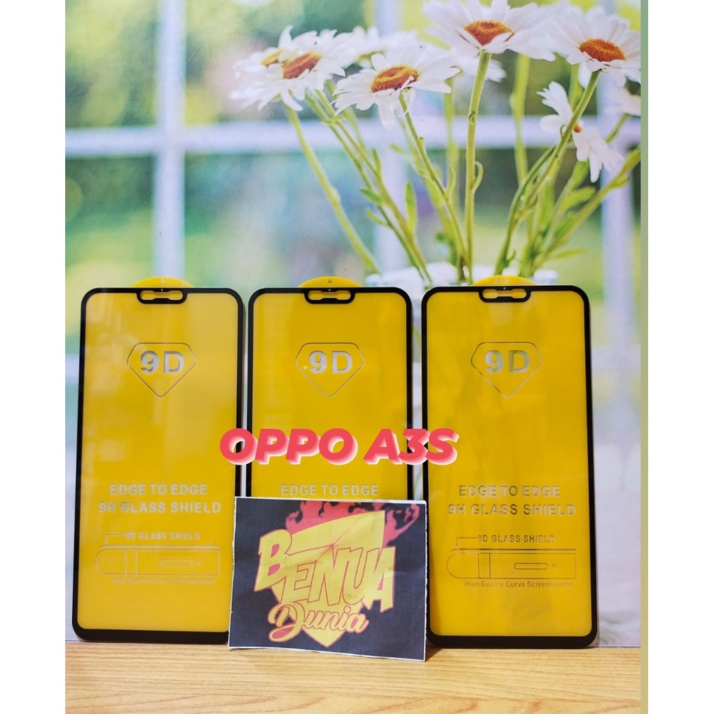 ANTI GORES KACA OPPO A3S - TEMPERED GLASS FULL LEM 9D TEMPER GLASS OPPO A3S - BD