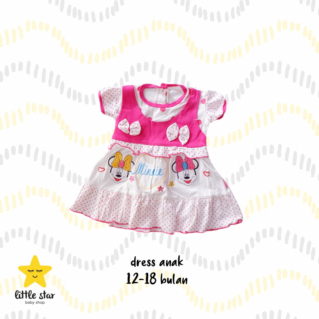 Disney Minnie Mickey Mouse Dress Anak Cewek | Set Baju Pakaian Bayi Perempuan Girl