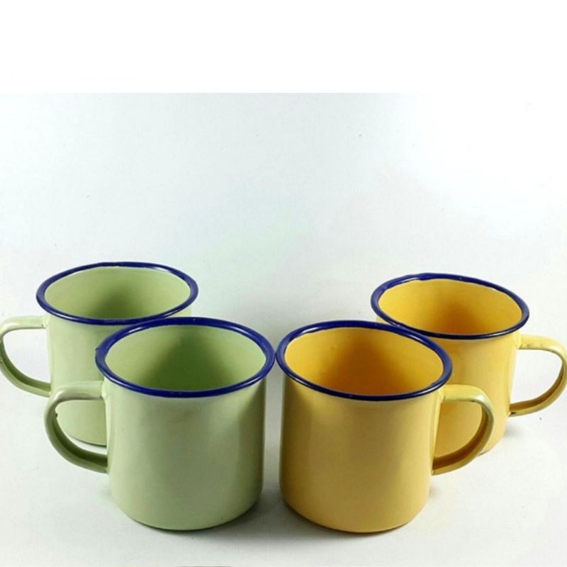 READY STOK Gelas Kaleng Gelas Jadul Gelas  Seng Enamel Polos Gelas Vintage BISA GOSEND