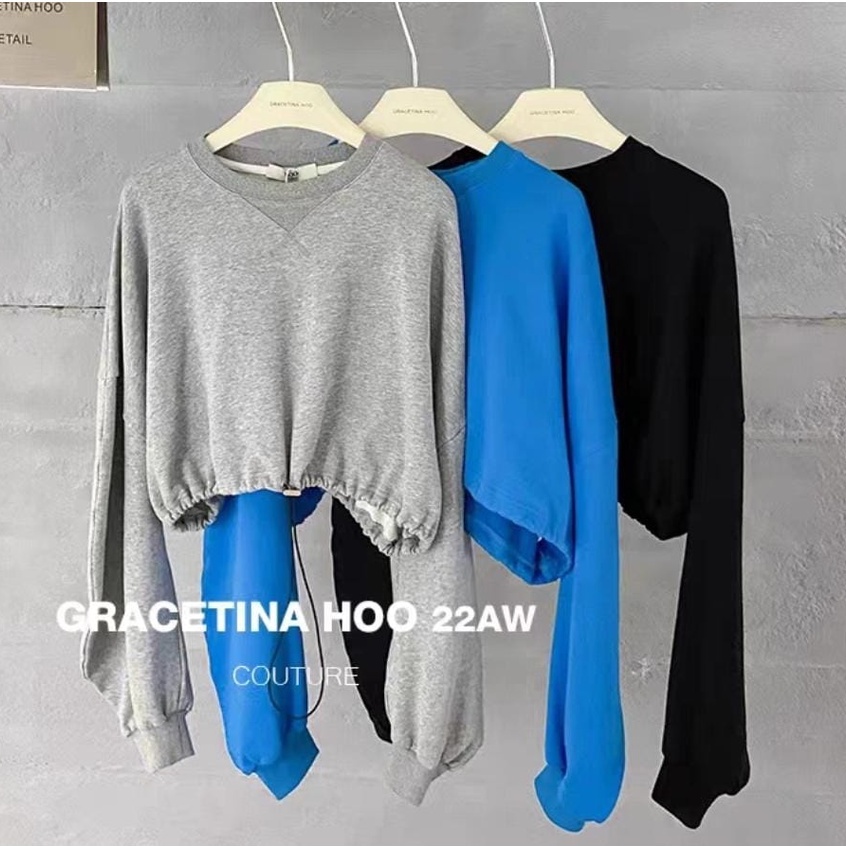 GRACE OVERSIZED CROPE | SWEATER SWEATSHIRT ATASAN WANITA FLEECE PS