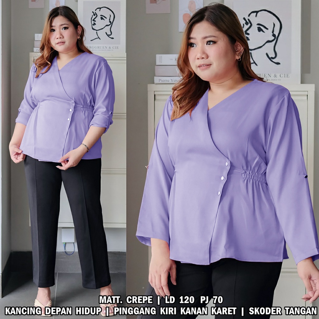 WSE390 - Blouse BIG SIZE XXXL Andin Blus JUMBO UK 3XL LD 120 CM PJ 70 CM