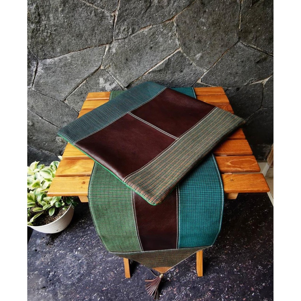 TZEZA HOME LIVING ETHNIC PILLOW CASE GREEN LURIK