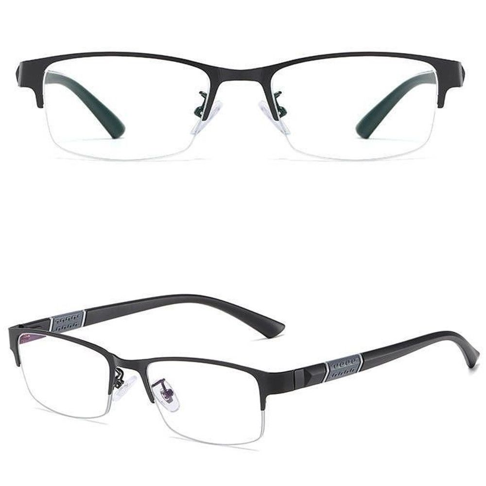 ROW Office Business Reading Glasses Men Eye Protection Ultra Light Glasses Fashion Classic Half Frame Vintage Simple Anti-Blue Light/Multicolor