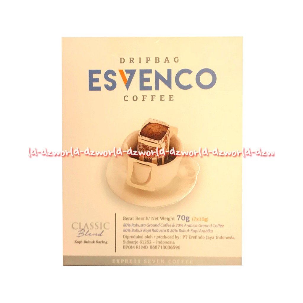 Esvenco Classic Blend Kopi Bubuk Dengan Drip Bag Kopi Hitam Instan dengan Saringan 70Gr