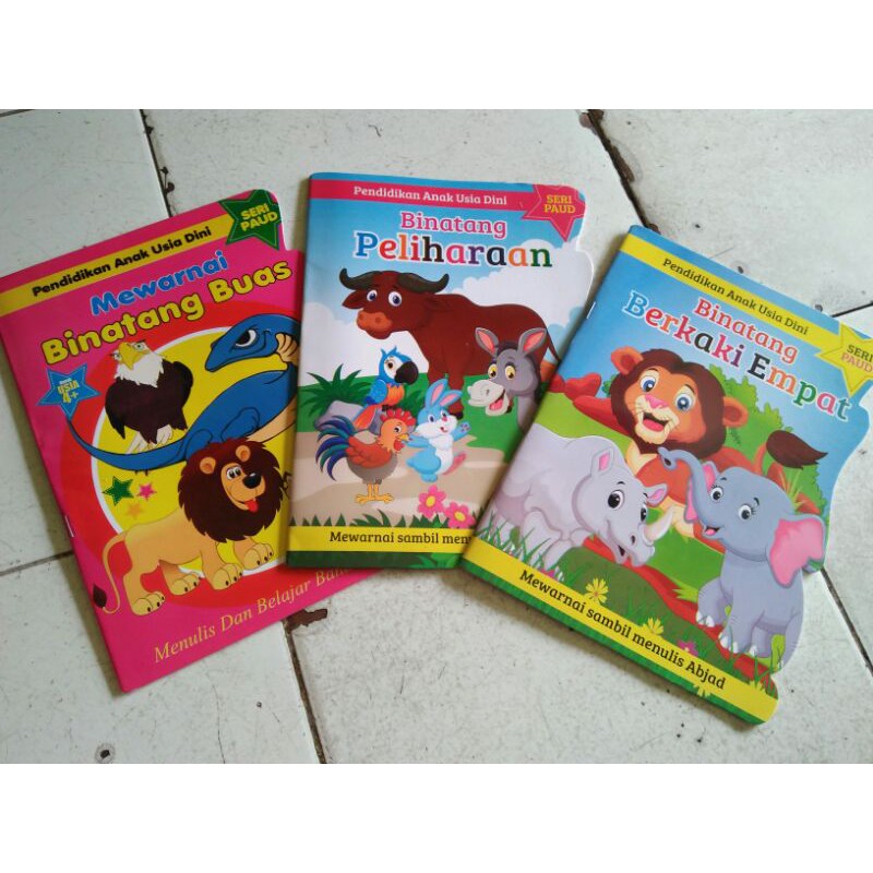Buku Paud Binatang Berkaki Empat Binatang Peliharaan Dan Mewarnai Binatang Buas Shopee Indonesia