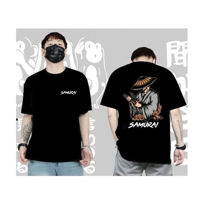 Kaos Pendek Pria Motif Samurai Kajiro Katana Uk L - XL/ Pakaian Pria
