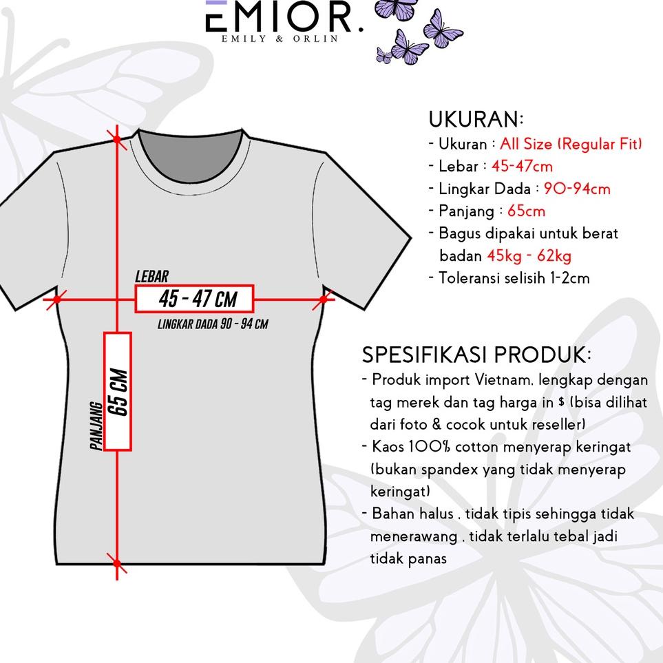 6.6 SUPER PROMO EMIOR Kaos Wanita / Baju Atasan Perempuan Branded Import Impor Premium / Branded Tee