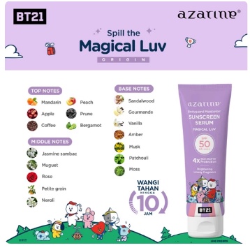 Azarine x BT21 Body Guard Moisturizer Sunscreen Serum 100ml SPF 50 PA++++
