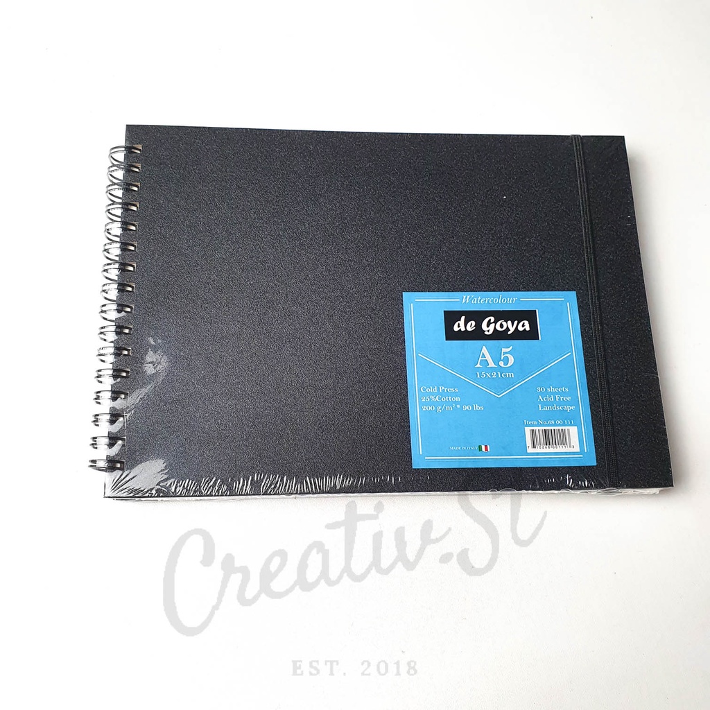 

De Goya Watercolor Book Spiral Ring - A5 A6 30 Sheets 200 Gsm Buku Sketsa Lukis Cat Air