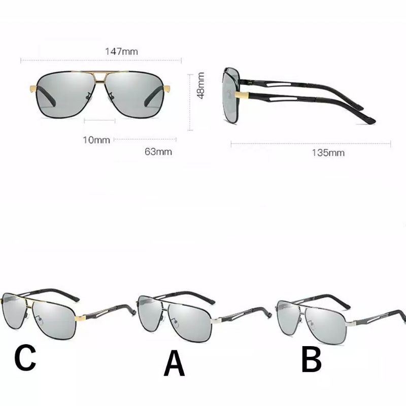 Kacamata Photocromic Polarized Anti UV 400 Aviator PP8521