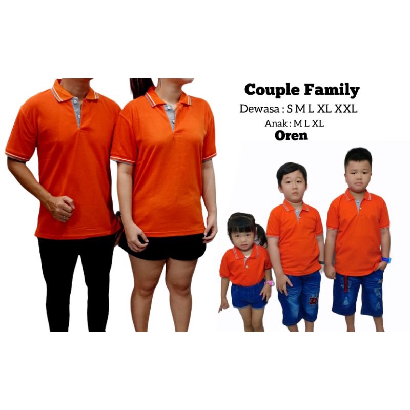 kaos poloshirt family - baju couple family - baju set ayah bunda anak