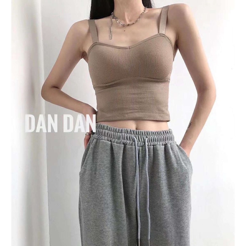 EJ - BR05 - Sling Tanktop / Crop Top / Atasan Wanita Bralette Push Up-BR-15 Khaki