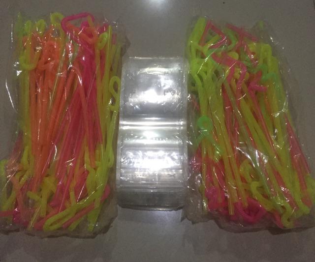 Sedotan Ulir Funky Straw 1 Bungkus Isi 50 Pcs Mix 4 Warna Surabaya