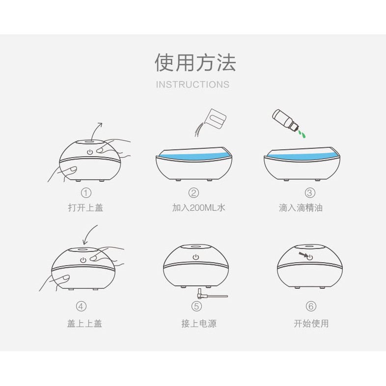 H08 - Humidifier WITH REMOTE VERSION - Essential Oil Aromatherapy Diffuser - 200ml