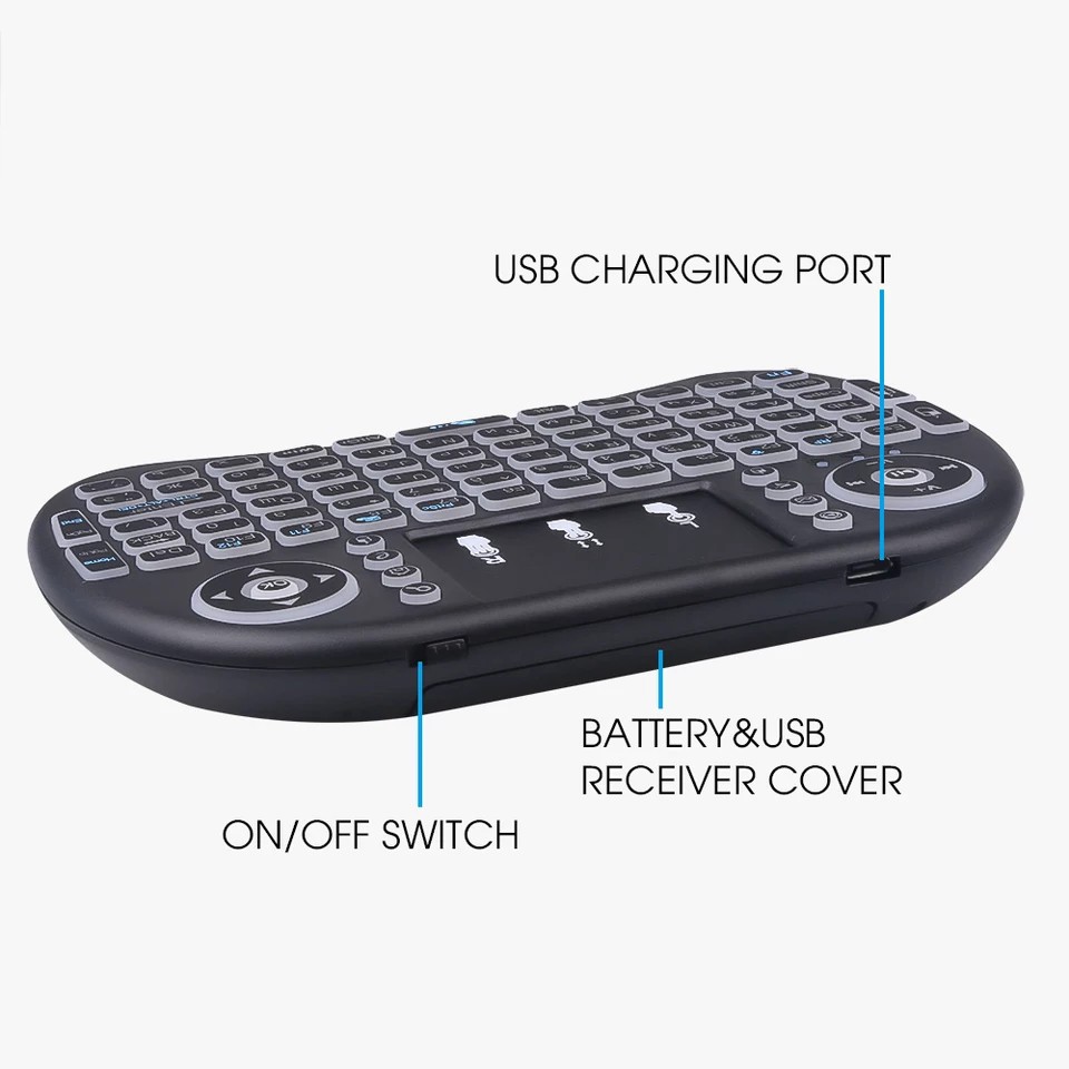 Mini Keyboard Touch Pad Wireless Backlit Multimedia Remote