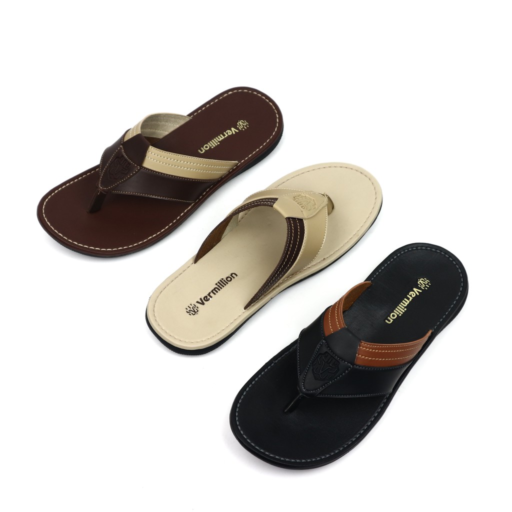 Sendal Pria Keren / Sendal Selop Karet / Sandal Jepit Pria Distro / Sandal Kulit Cowok - DAMIAN