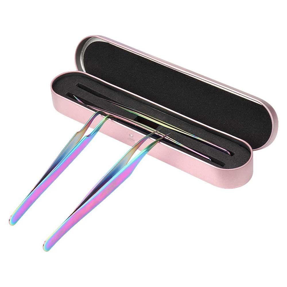 Agustina Tweezer Kotak Penyimpanan Portable Colorful Penjepit Alis Tinplate Tweezer Pencil Cases