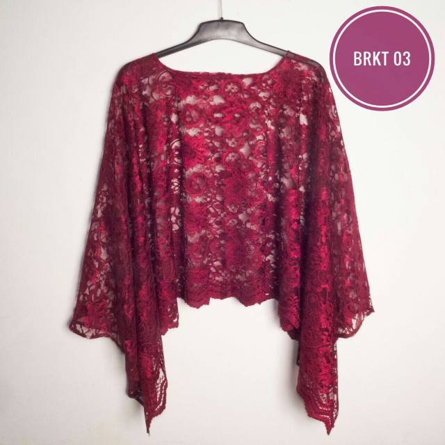Cape Brokat Polos Maroon Semi Prancis|Santili|Soltis|Corneli|Brokat Fatmawati Semi france|Brukat 3D