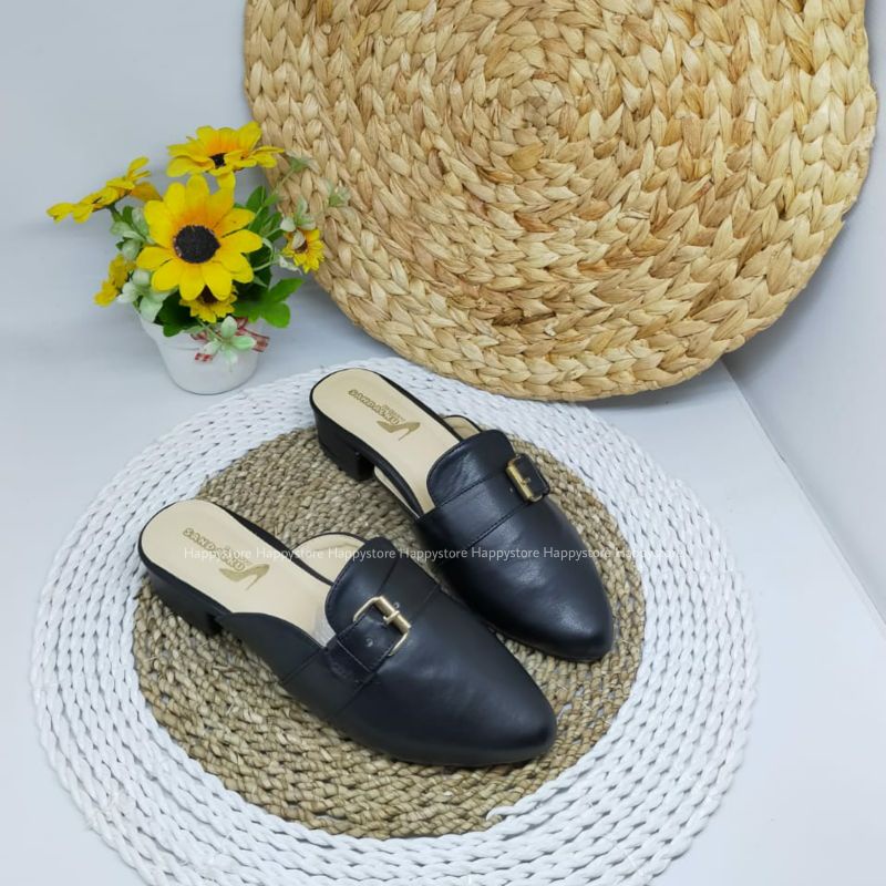 Flatshoes wanita anti slip - sepatu mules - sandal flat premium sol karet PD374