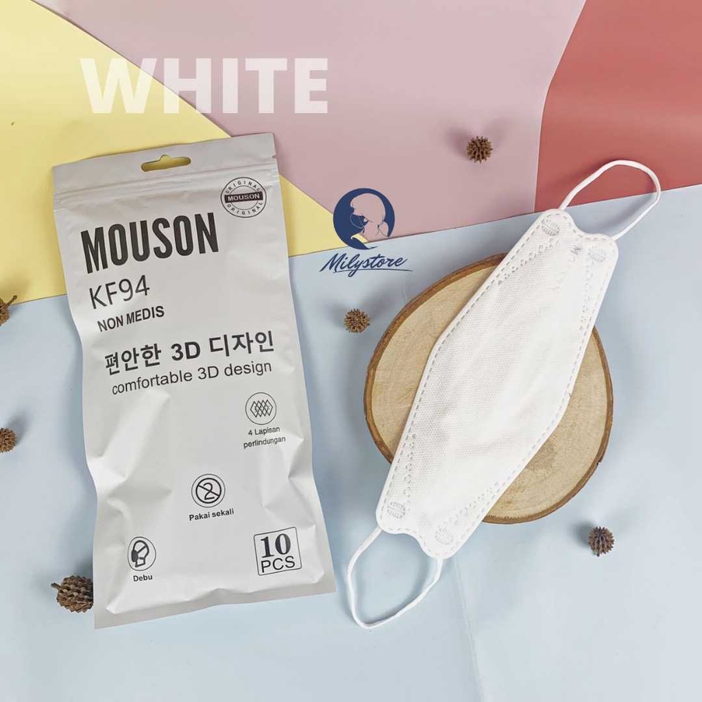 Masker KF 94 Warna Mouson Earloop Asli Emboss Cantol Kuping Pack 10 pcs Murah