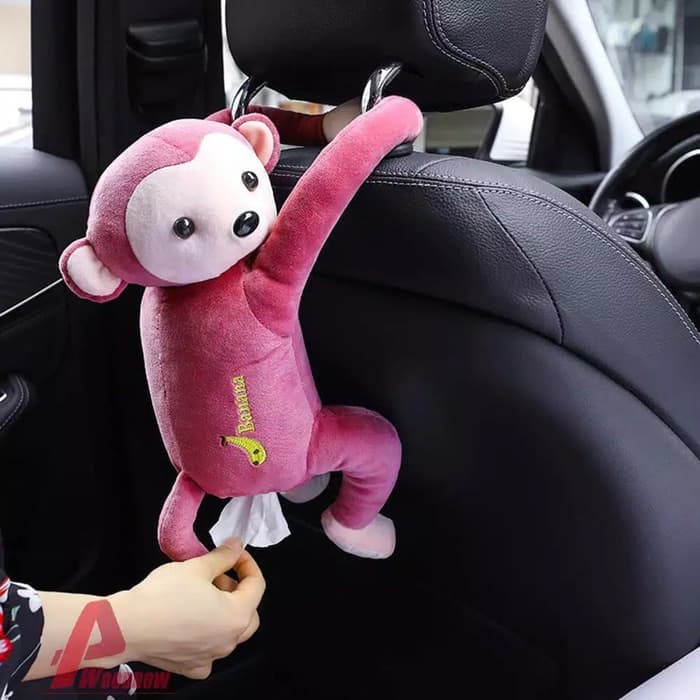 Kotak Box Penyimpanan Tissue Boneka Monyet Lucu Tempat Wadah tisu Mobil Dapur Kamar