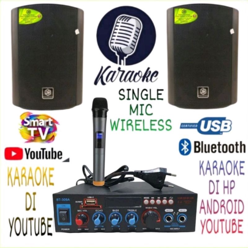 Jual Paket Karaoke Set Speaker 3R 5inch ampli mini smart TV wireless