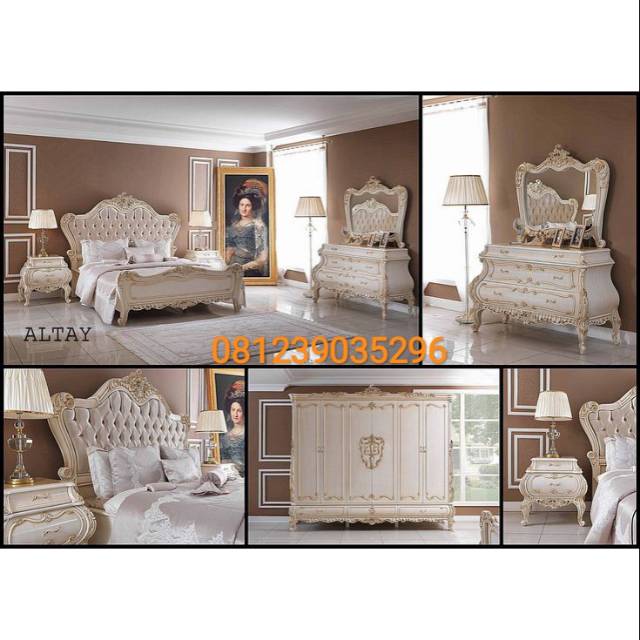 SET KAMAR TIDUR DIPAN MEJA RIAS NAKAS DAN LEMARI MEWAH