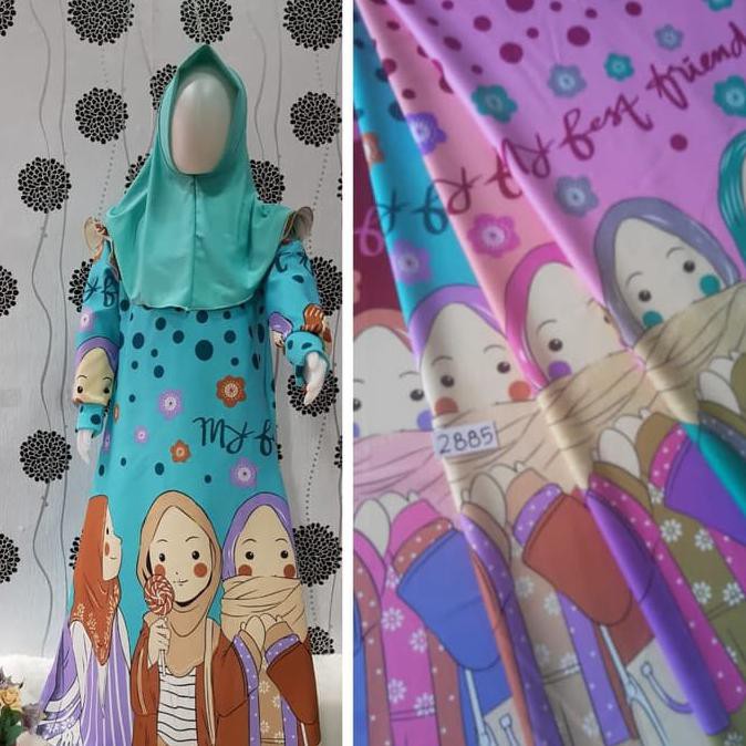 Gamis Anak 2-4 tahun Scuba Printing / Syari Anak Ukuran M/ Sabian - ,