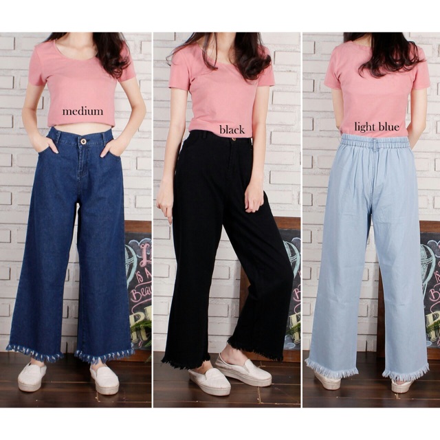  Celana  Kulot  Jeans  Rumbai Panjang Shopee  Indonesia