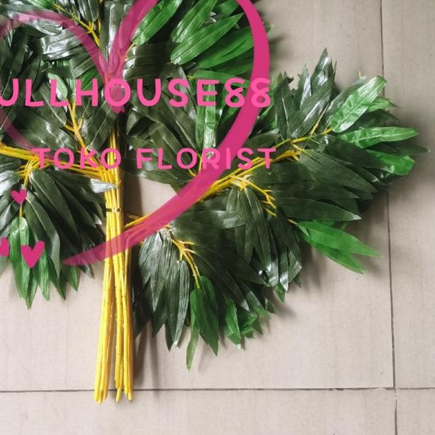 ➲ Daun Artificial / Daun Hias / Daun Plastik / Daun bambu kuning ✩