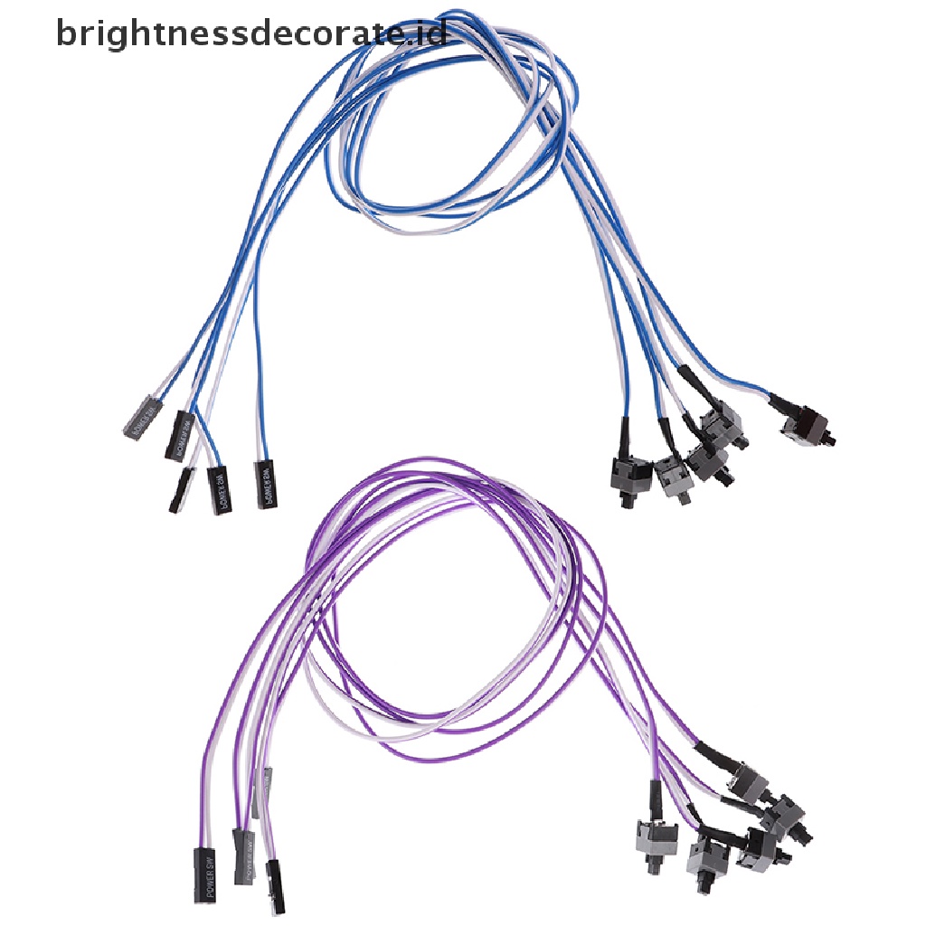 5pcs Kabel Power Motherboard Komputer Dengan Tombol Tekan On / Off