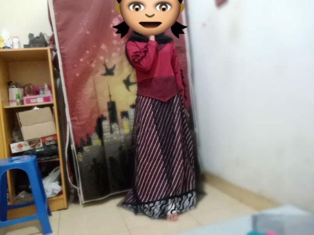 (bisa Cod) Gamis Batik Couple Baju Muslim Wanita Pakaian Wanita Original Karyaku Batik