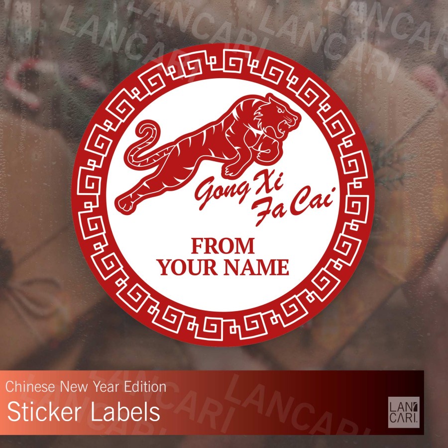 

Stiker Label Happy Chinese new year imlek custom modern Stickers