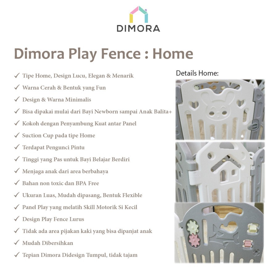 DIMORA HOME 8 PANEL + 1 PLAY + 1 DOOR / GRAY &amp; WHITE COLOUR PANEL