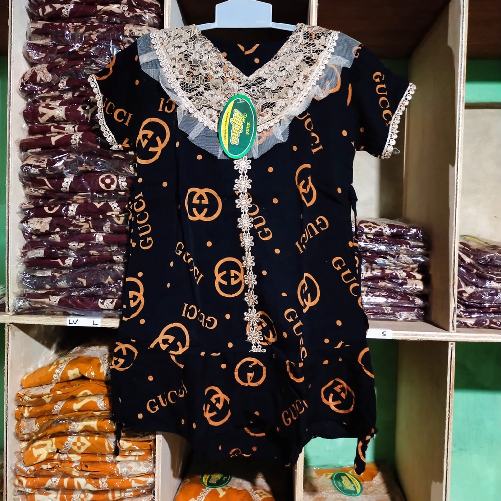 Homedress Daster Arab Renda Brokat Anak Motif GC  Tali Belakang Bawah Usia 1 - 6 Tahun