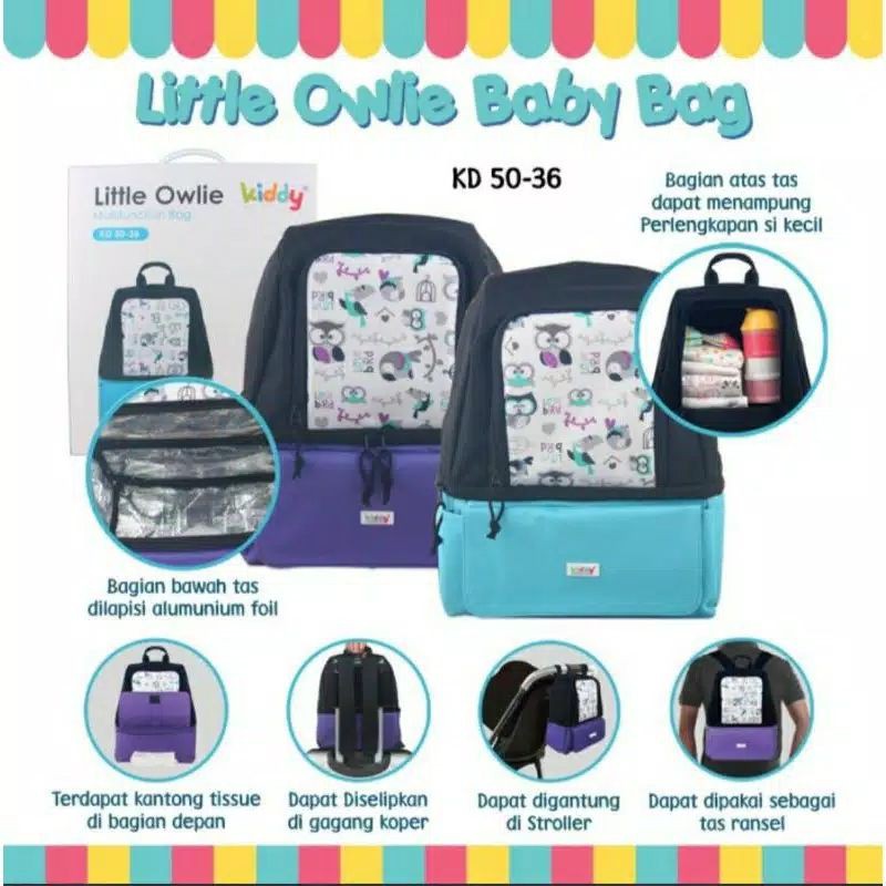 Little Owlie Diapers Bag baby cooler bag 5036 / tasperlengkapan bayi kiddy little owlie tas baby U1