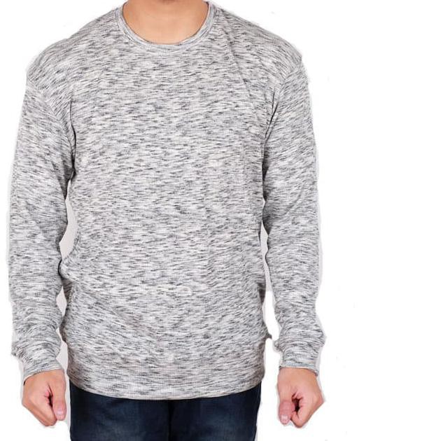 Sweater Rajut Polos Abu Abu Misty Grey Slimfit / Kaos Lengan Panjang