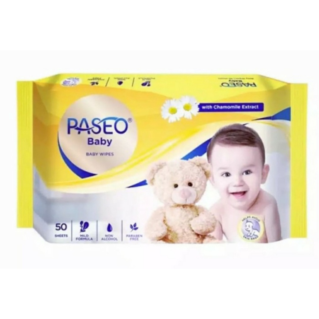 TISSUE BASAH BAYI PASEO CHAMOMILE BABY WET TISU 50's