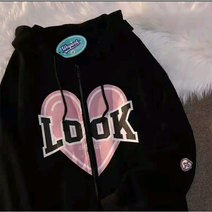 JAKET TEBAL - LOOK ZIPER HOODIE - TRENDI - UNISEX