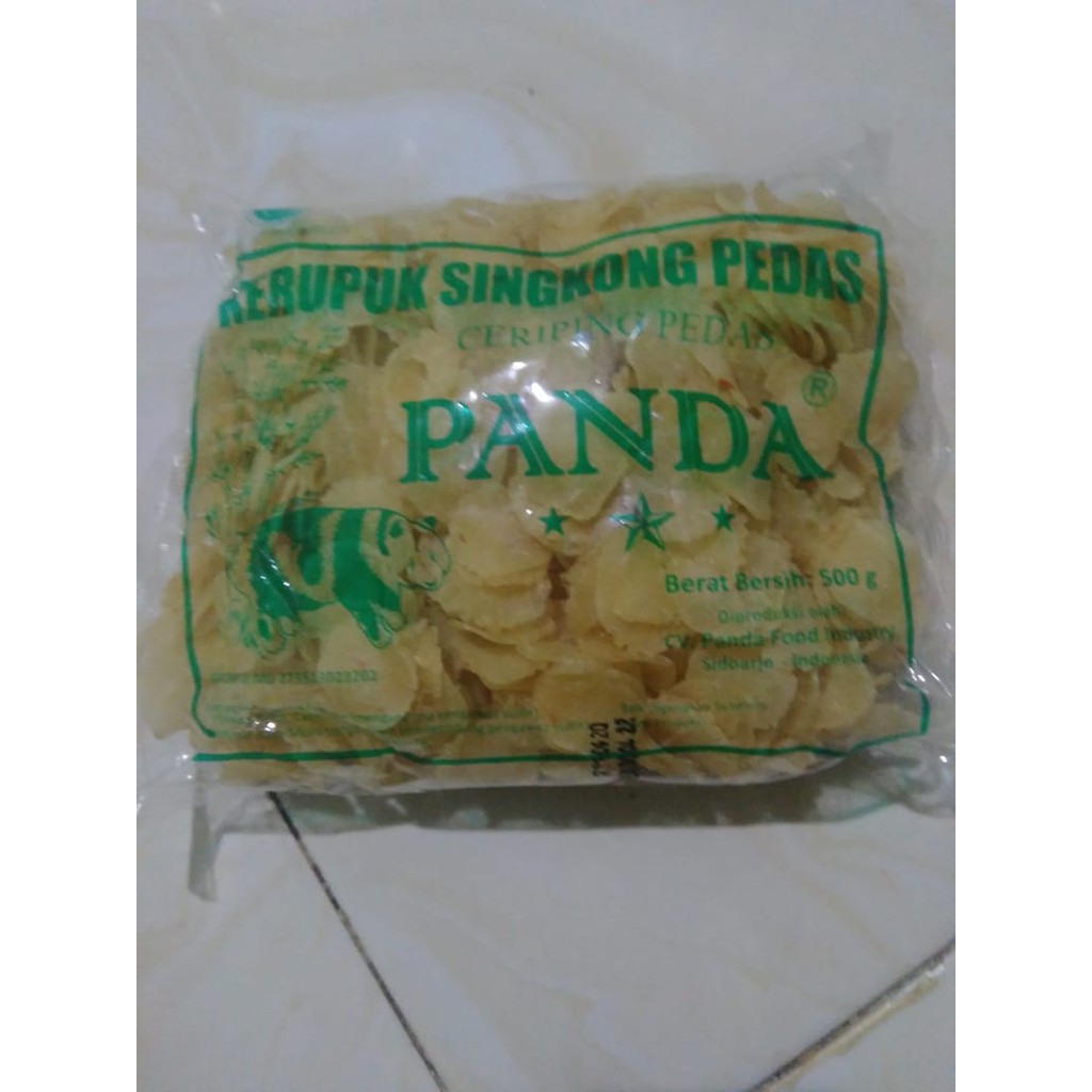 

Kerupuk Singkong Ceriping Pedas Panda 500gr