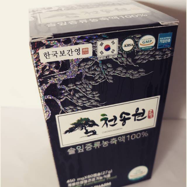 Korea Redpine Needle Oil Capsule
100% jeoksong [ Minyak Pinus Merah]
Cheongsongwon isi 60 kapsul