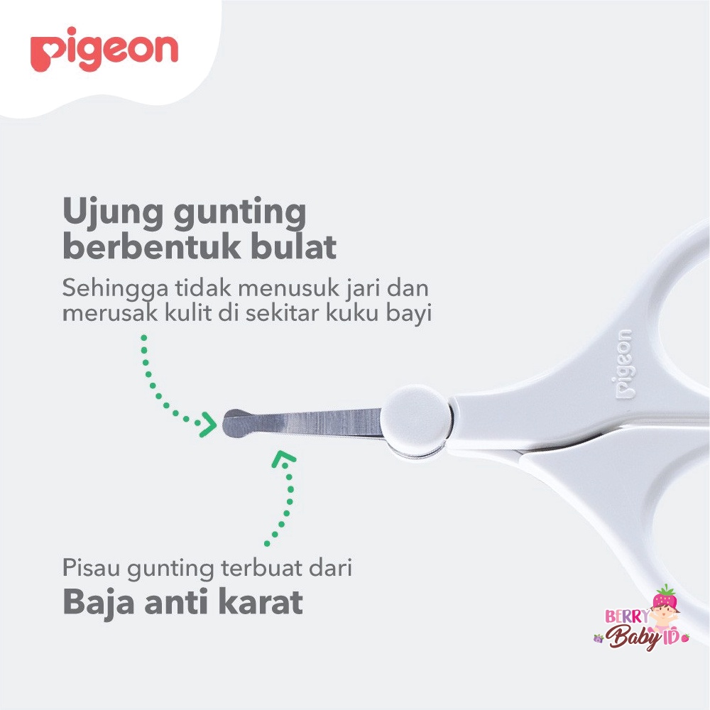 Pigeon Safety Nail Scissors Gunting Kuku Bayi Nail Clipper 0m+ 3m+ Berry Mart