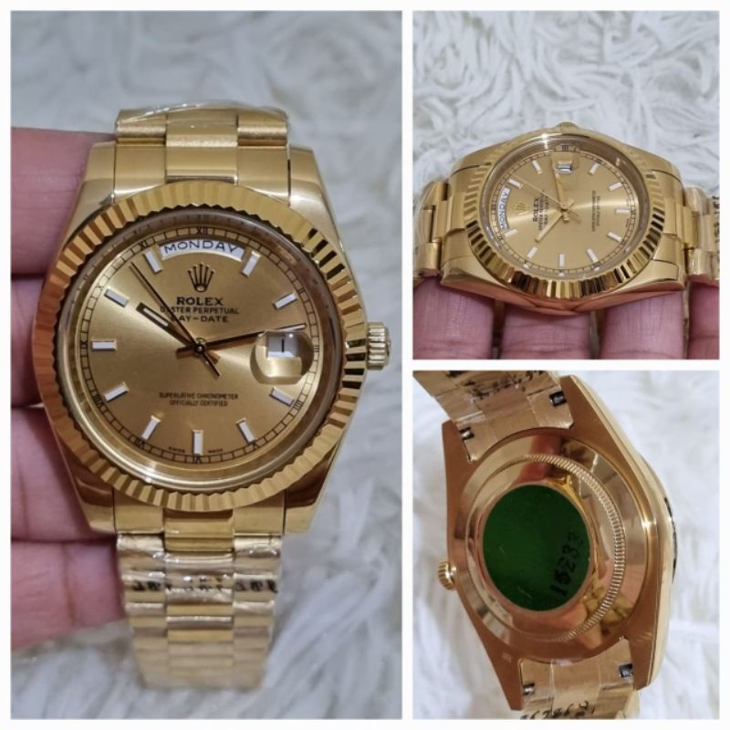 JAM TANGAN PRIA ROLEX OYSTER DATE AUTOMATIC+KOTAK KAYU ROLEX
