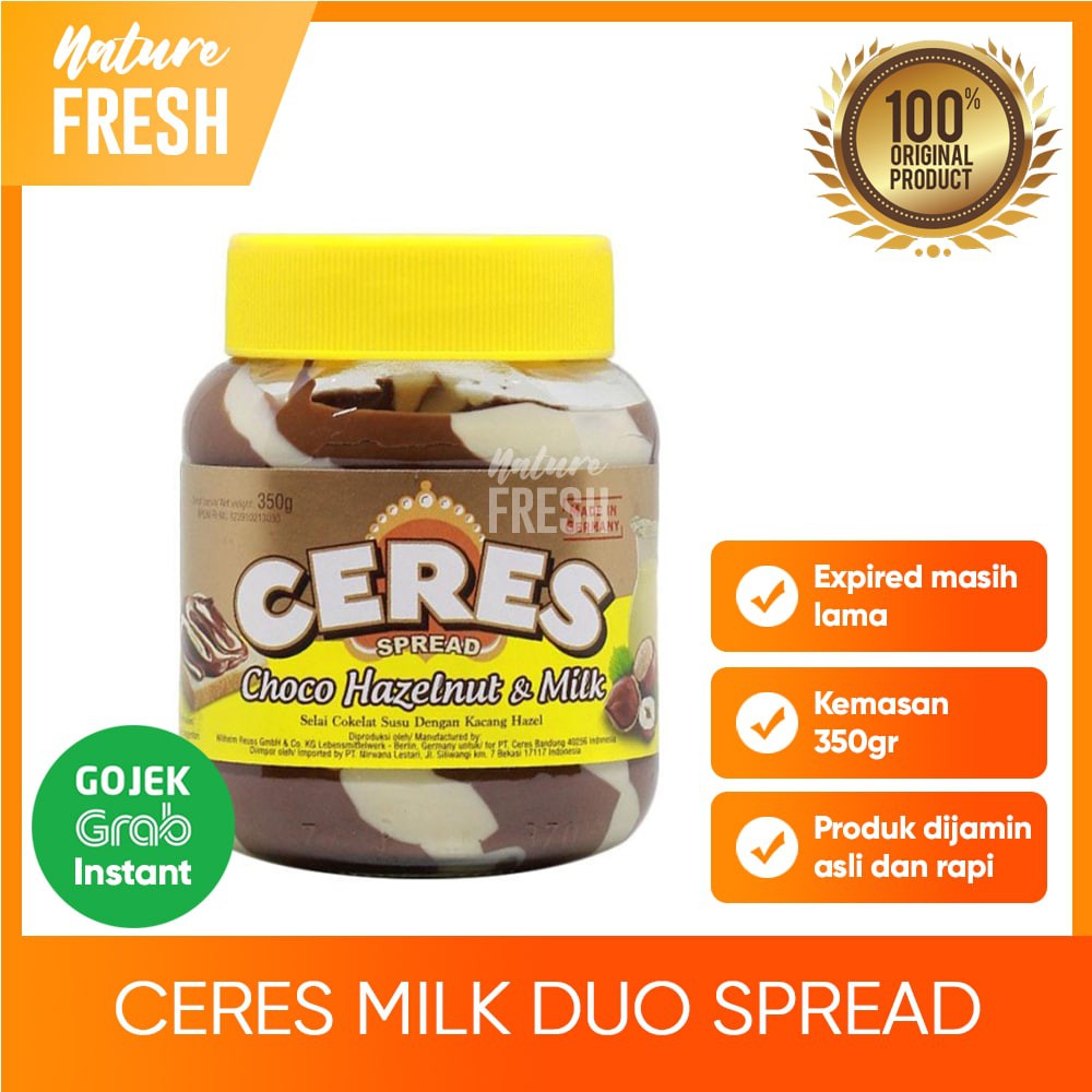 Ceres Spread Choco Hazelnut - Milk Duo - Double Hazelnut - Selai Oles Cokelat Kacang Hazel 350gr